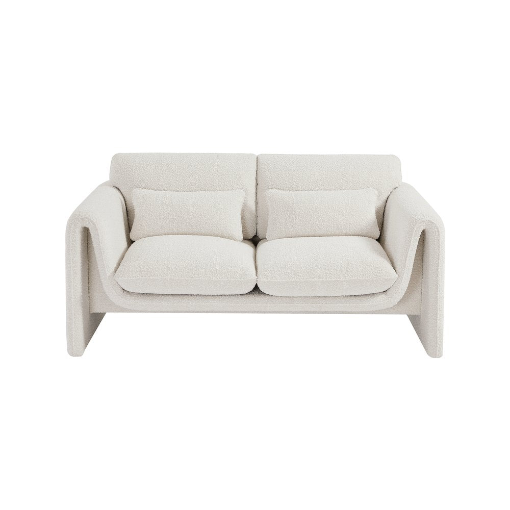 Stylus Cream Boucle Fabric Loveseat