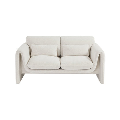 Stylus Cream Boucle Fabric Loveseat