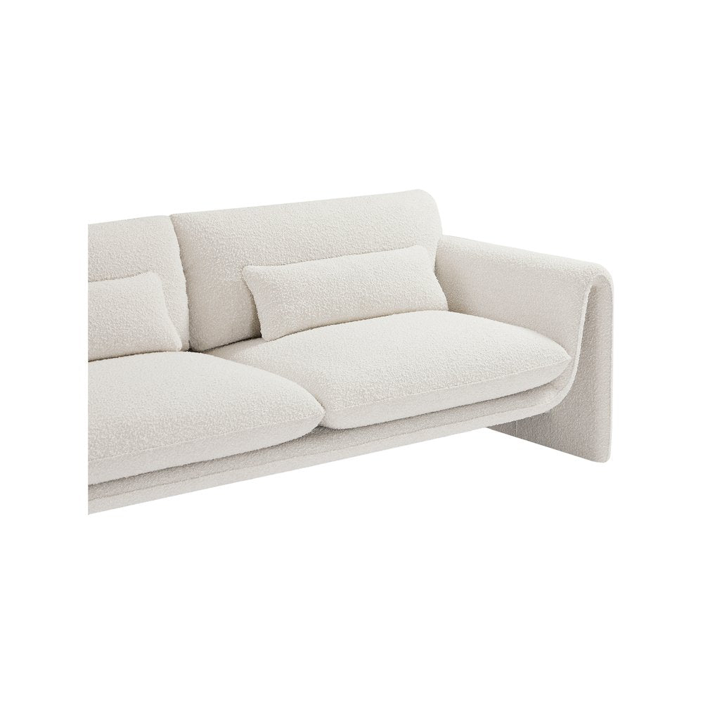 Stylus Cream Boucle Fabric Loveseat