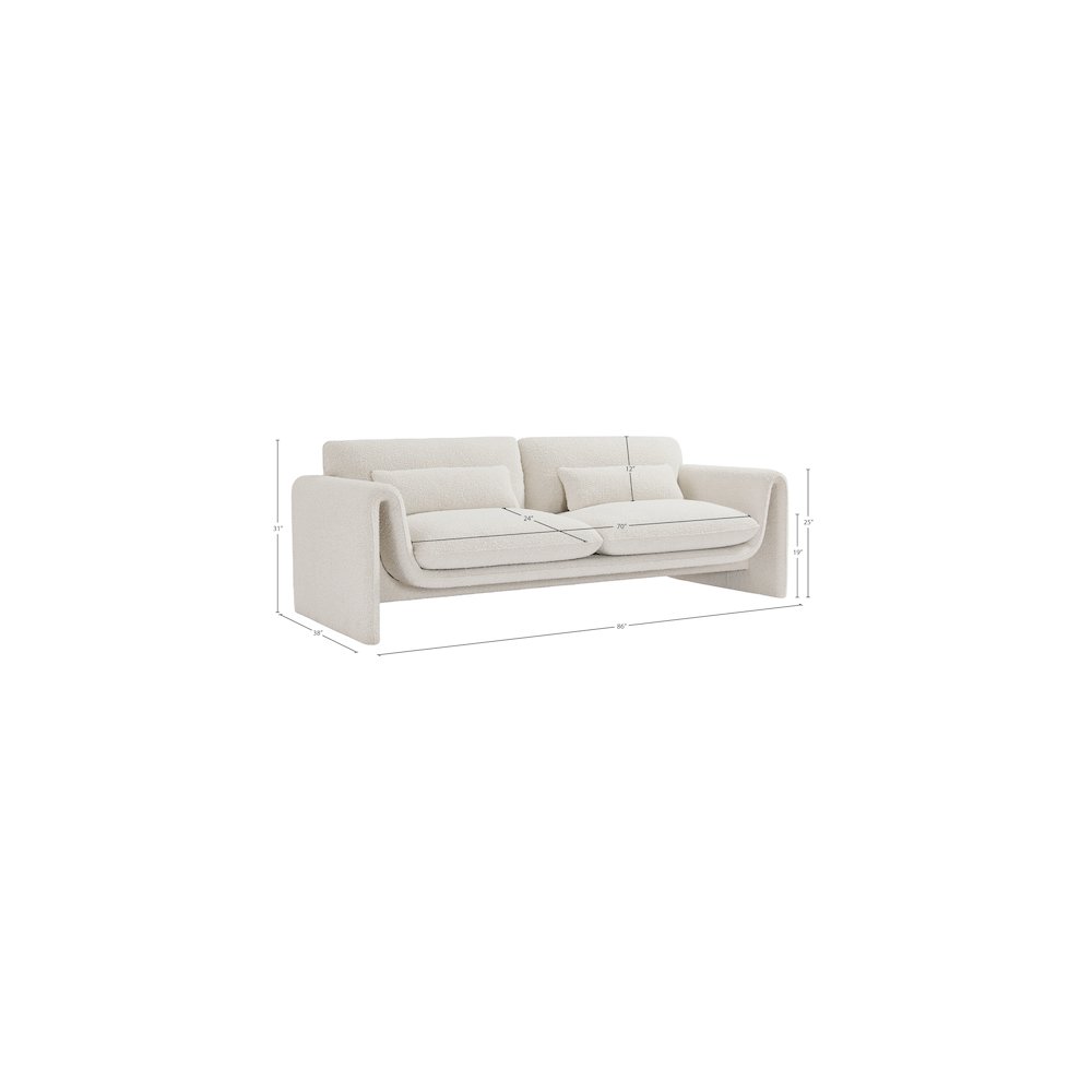 Stylus Cream Boucle Fabric Sofa