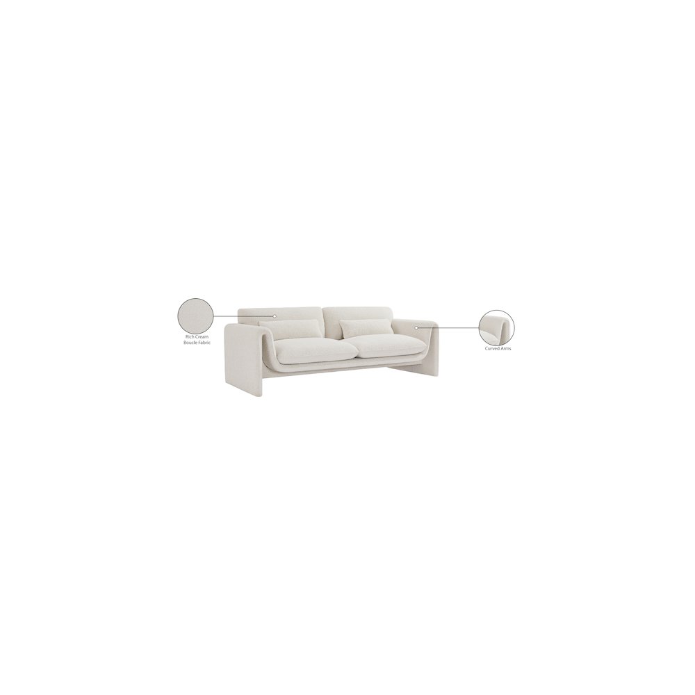 Stylus Cream Boucle Fabric Sofa