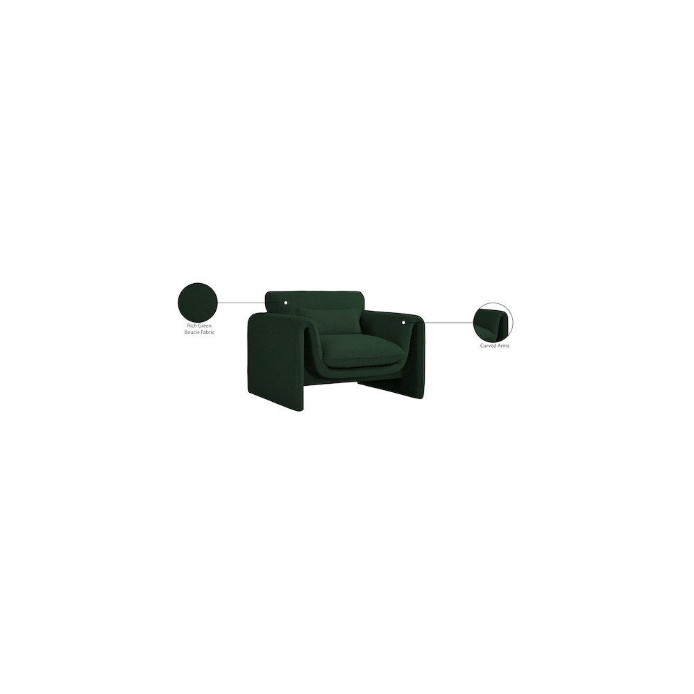 Stylus Green Boucle Fabric Chair