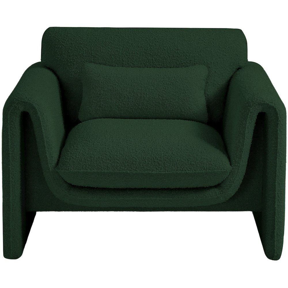 Stylus Green Boucle Fabric Chair