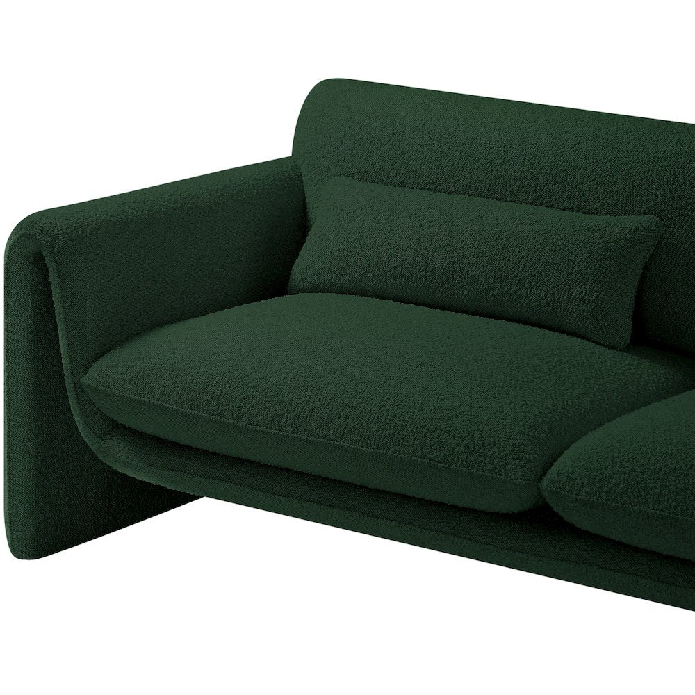 Stylus Green Boucle Fabric Loveseat