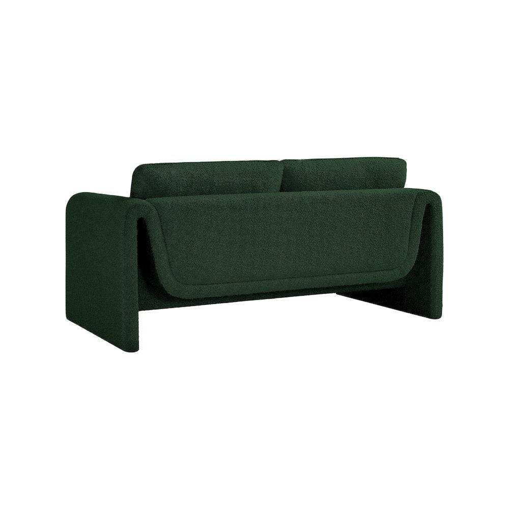 Stylus Green Boucle Fabric Loveseat