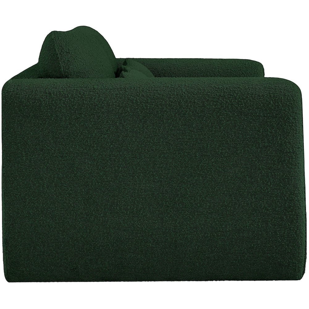 Stylus Green Boucle Fabric Loveseat