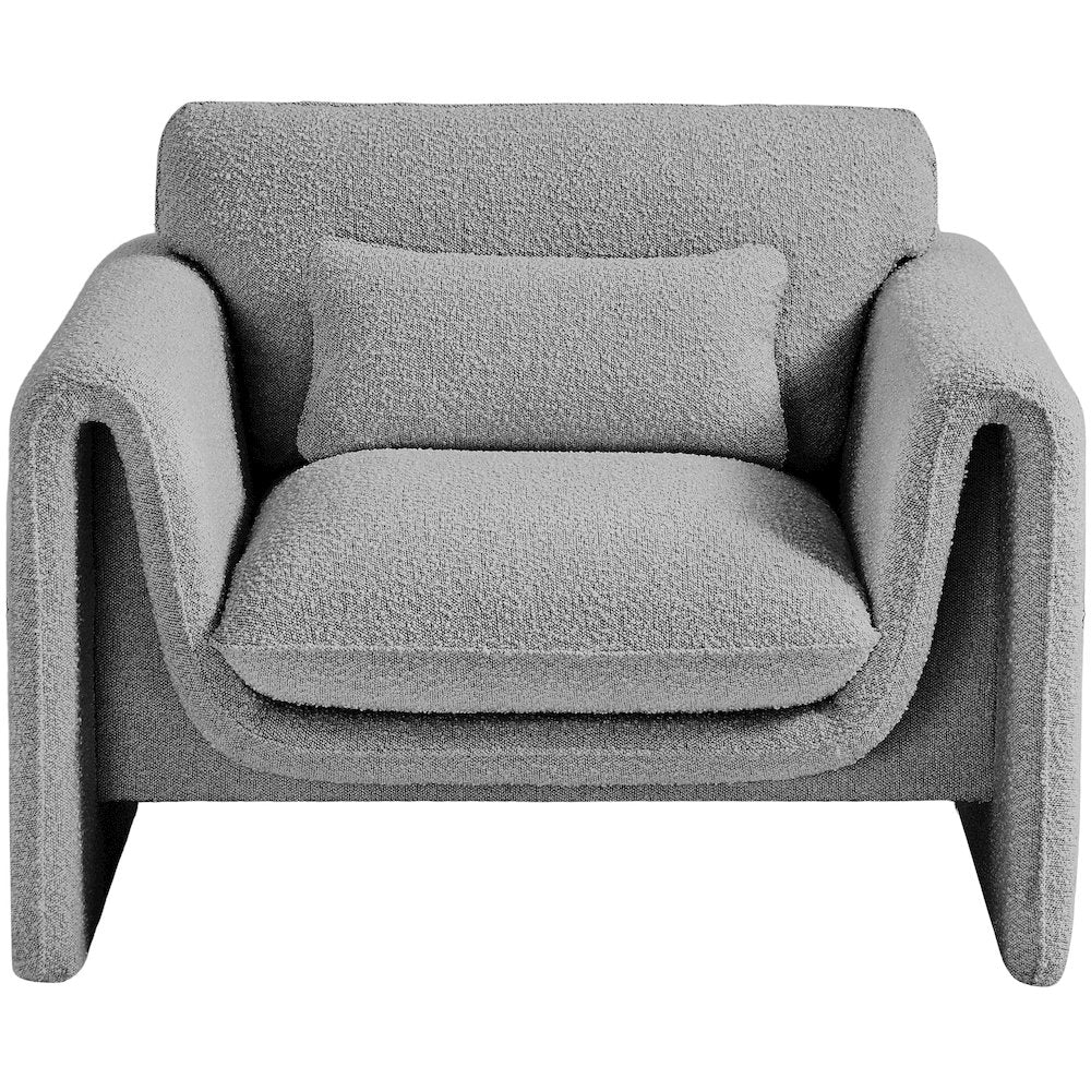 Stylus Grey Boucle Fabric Chair