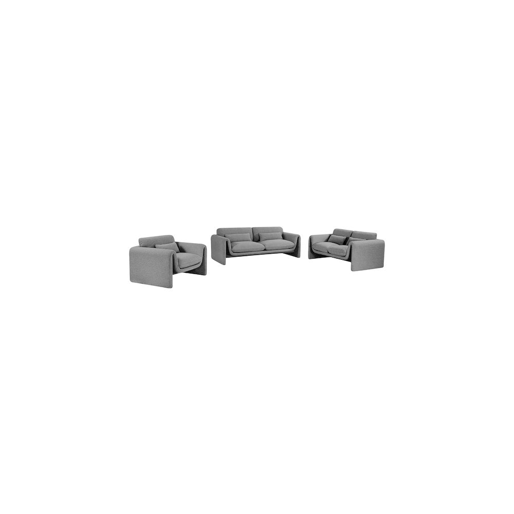 Stylus Grey Boucle Fabric Sofa