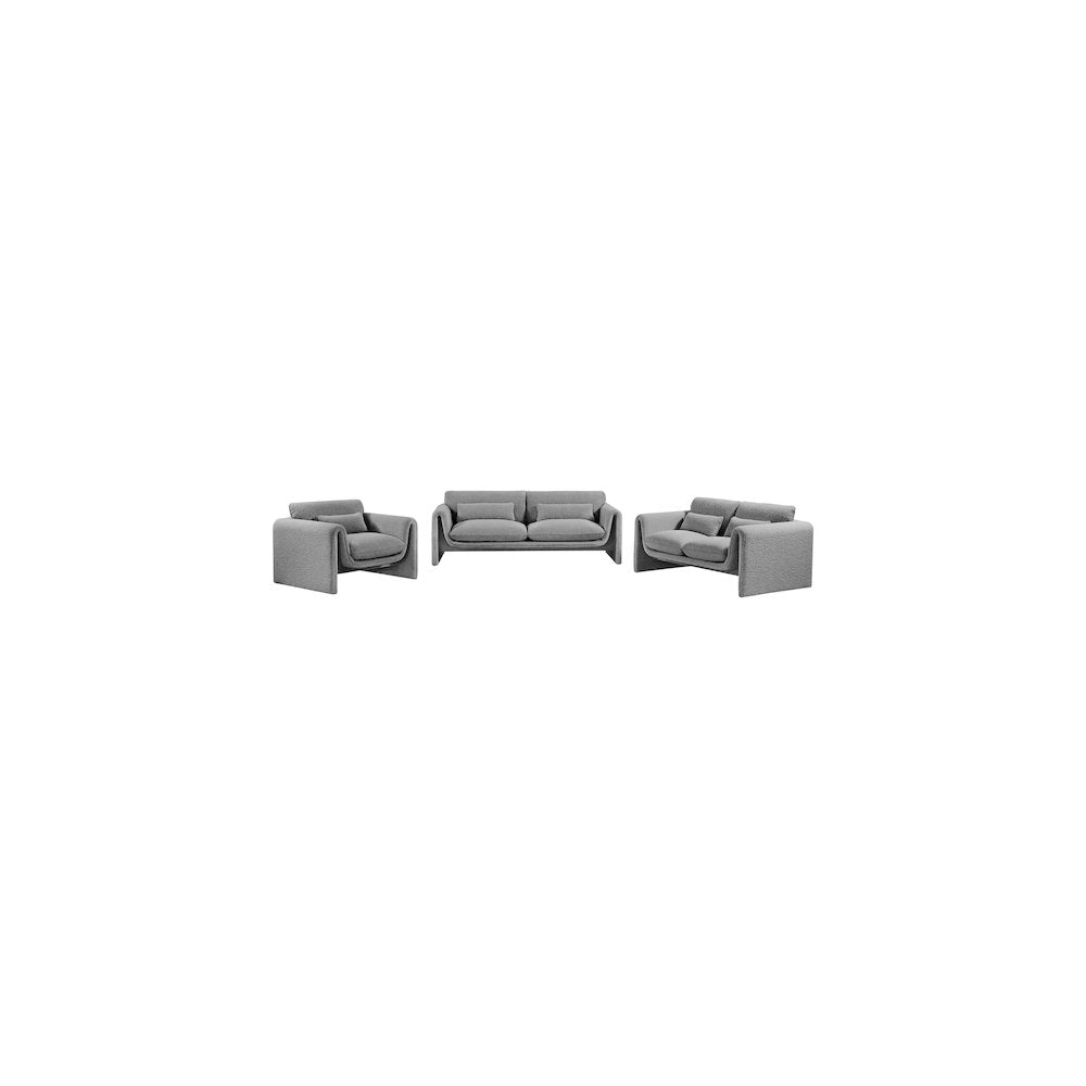 Stylus Grey Boucle Fabric Sofa