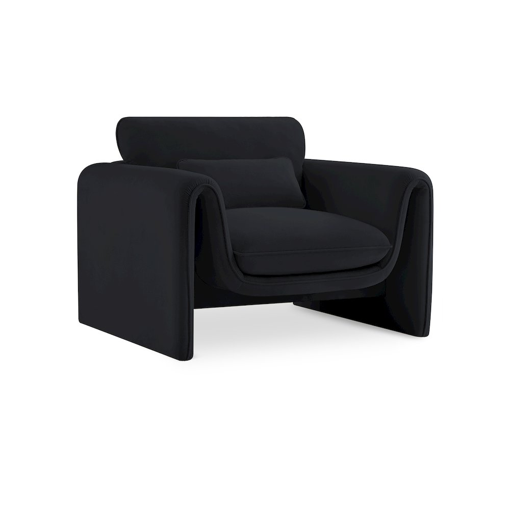 Sloan Black Velvet Fabric Chair
