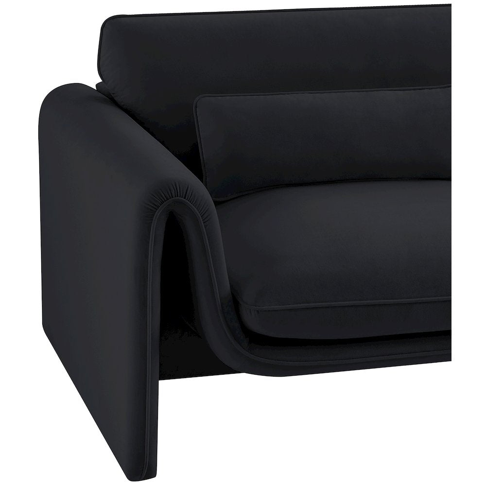Sloan Black Velvet Fabric Chair