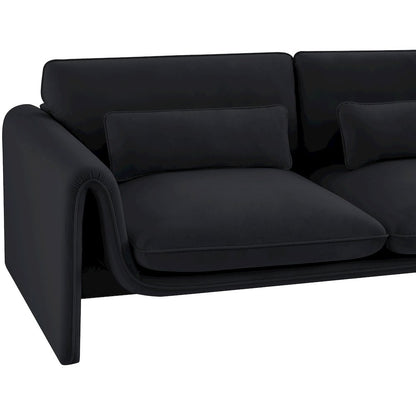 Sloan Black Velvet Fabric Sofa
