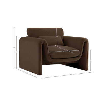 Sloan Brown Velvet Fabric Chair