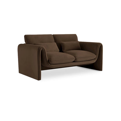 Sloan Brown Velvet Fabric Loveseat