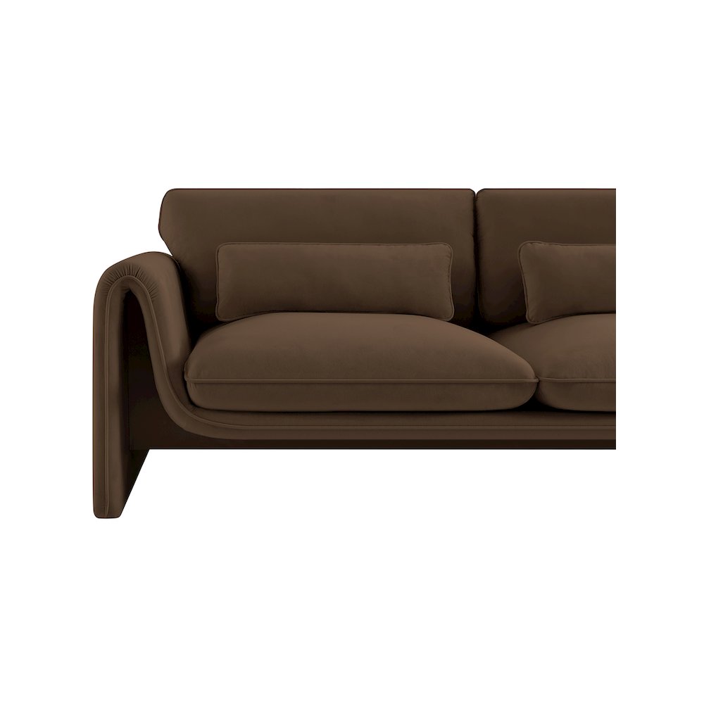 Sloan Brown Velvet Fabric Loveseat