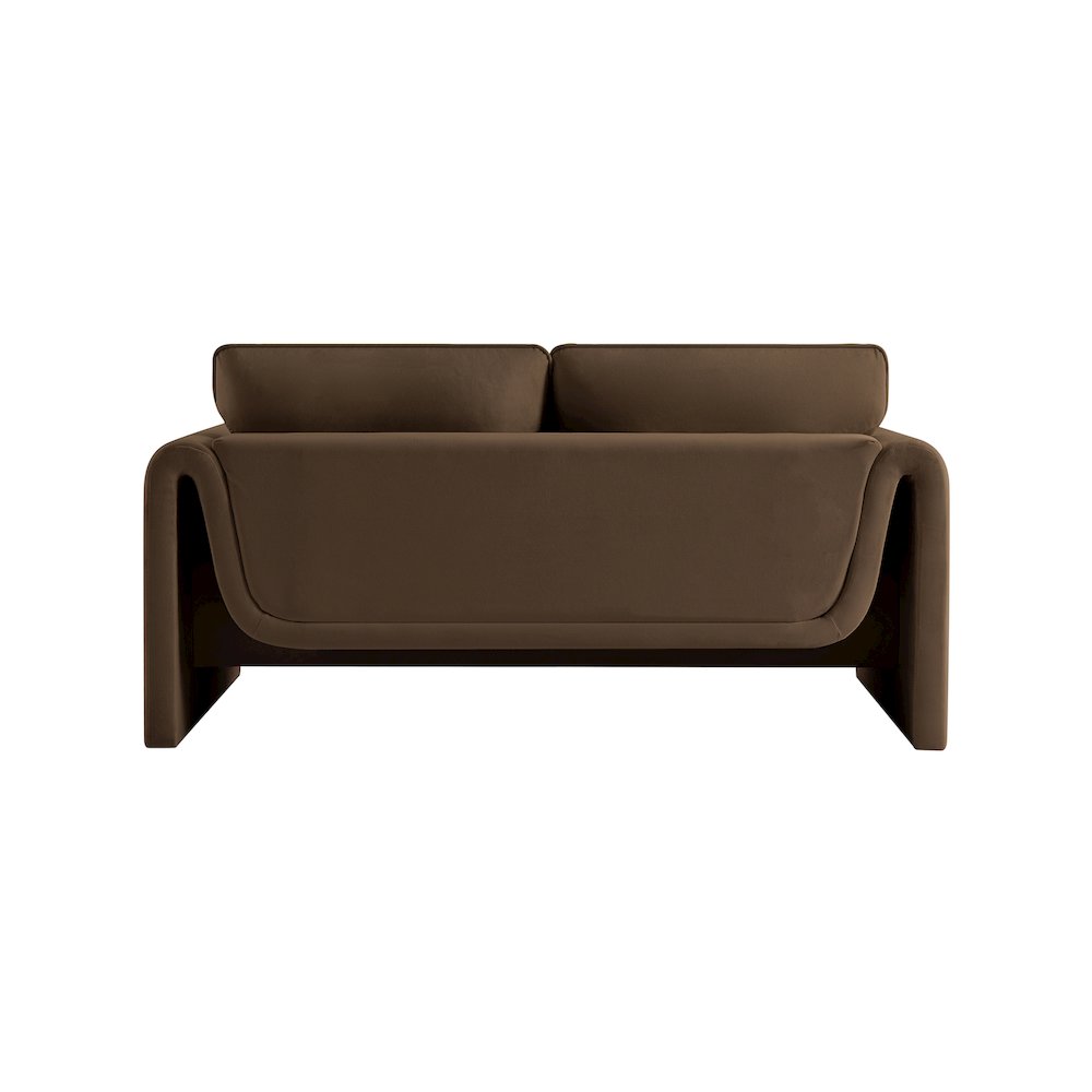 Sloan Brown Velvet Fabric Loveseat