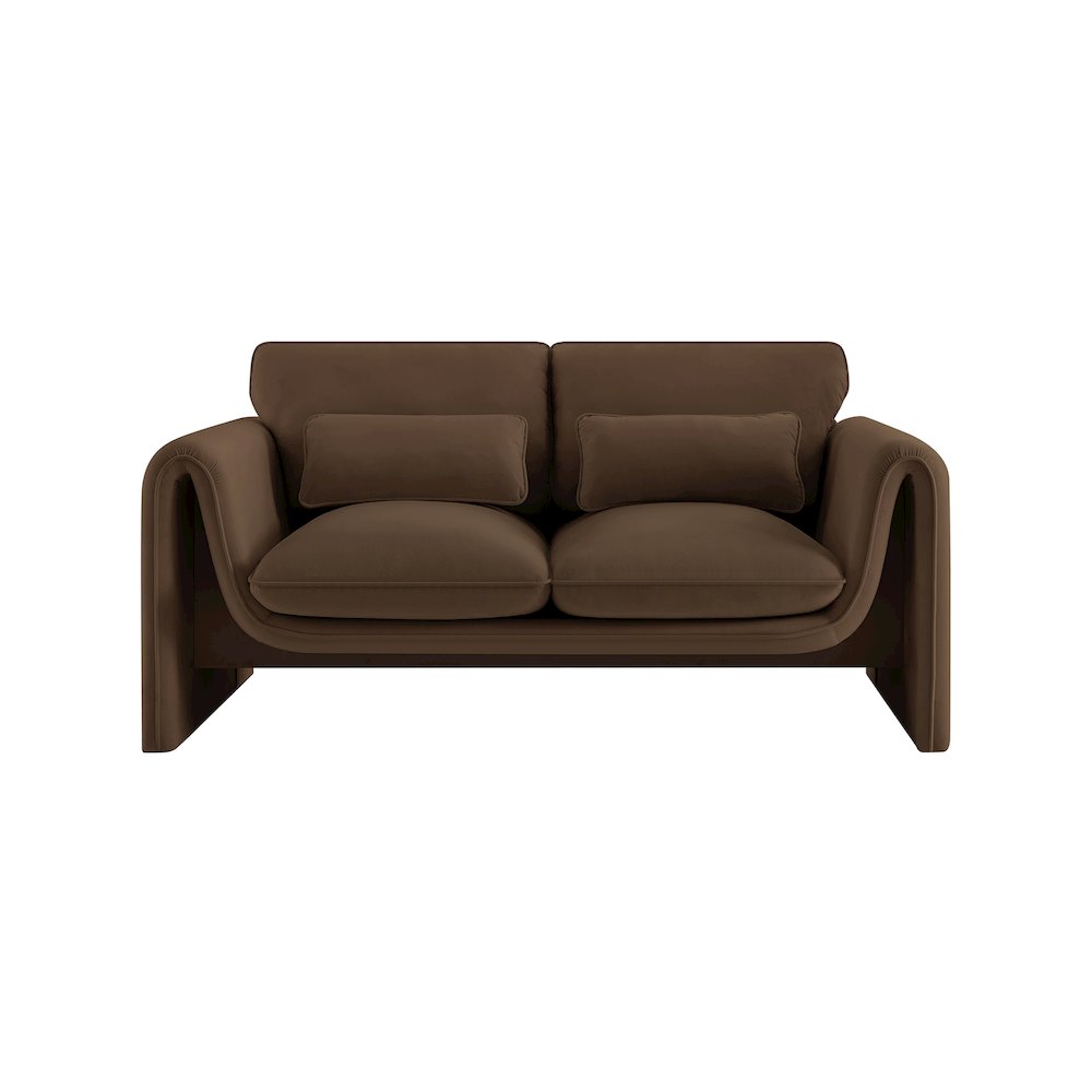 Sloan Brown Velvet Fabric Loveseat