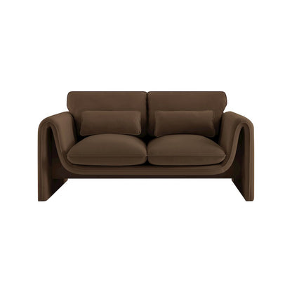 Sloan Brown Velvet Fabric Loveseat