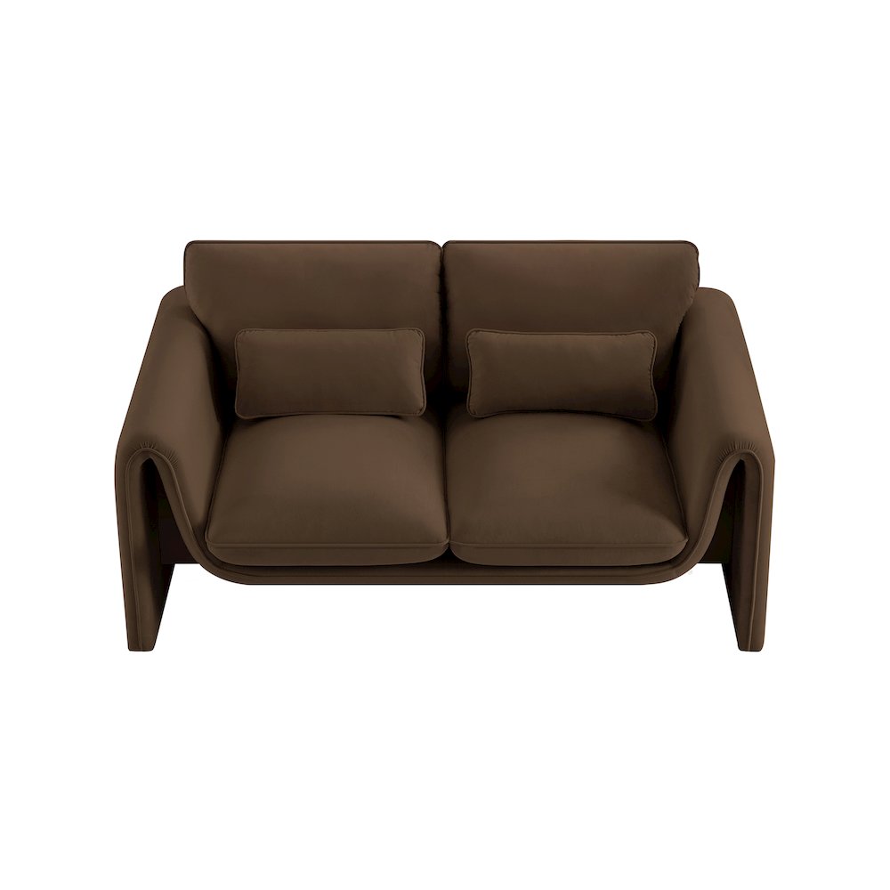 Sloan Brown Velvet Fabric Loveseat