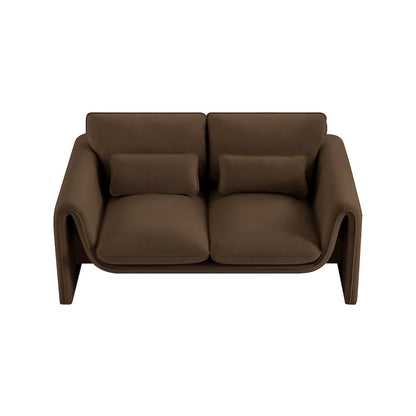 Sloan Brown Velvet Fabric Loveseat