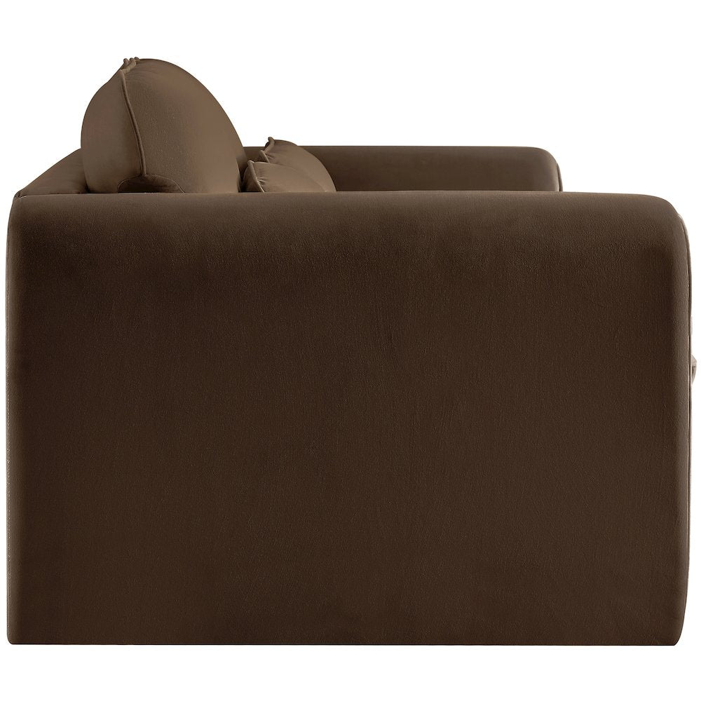 Sloan Brown Velvet Fabric Loveseat