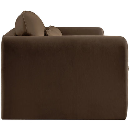 Sloan Brown Velvet Fabric Loveseat