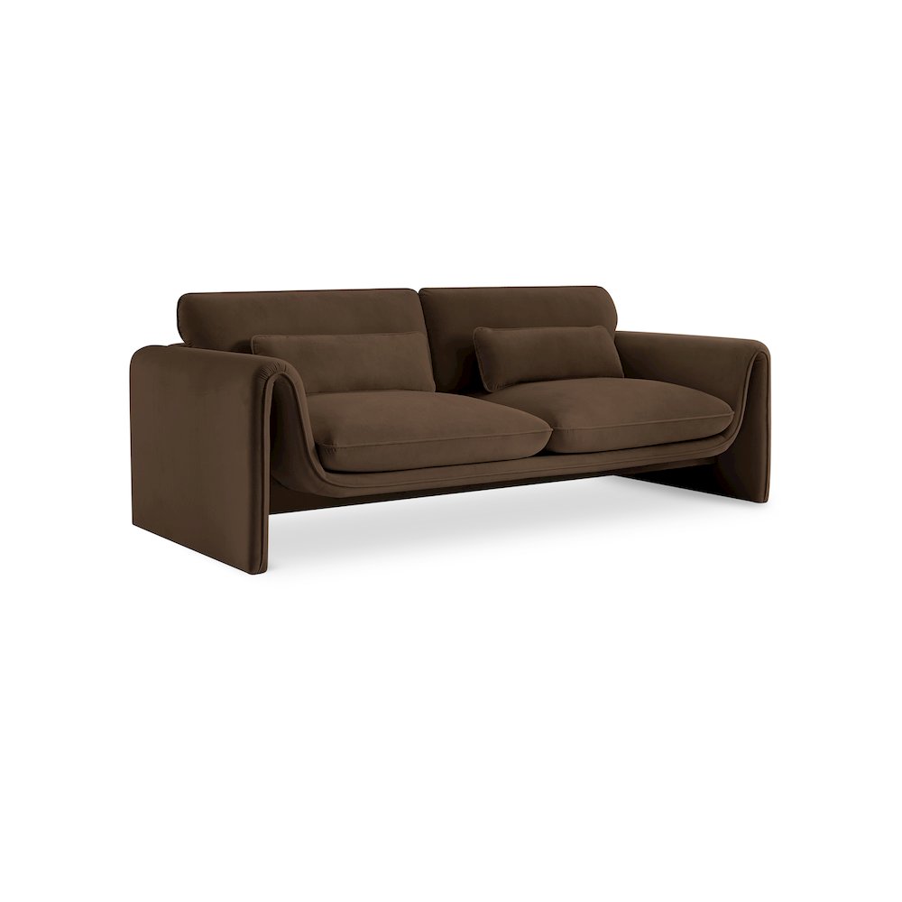 Sloan Brown Velvet Fabric Sofa