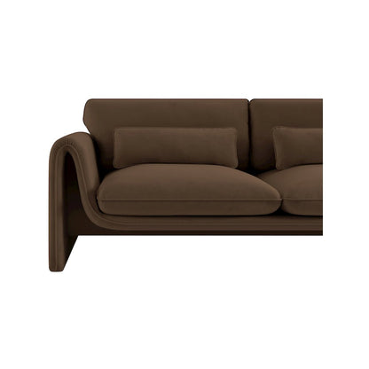 Sloan Brown Velvet Fabric Sofa