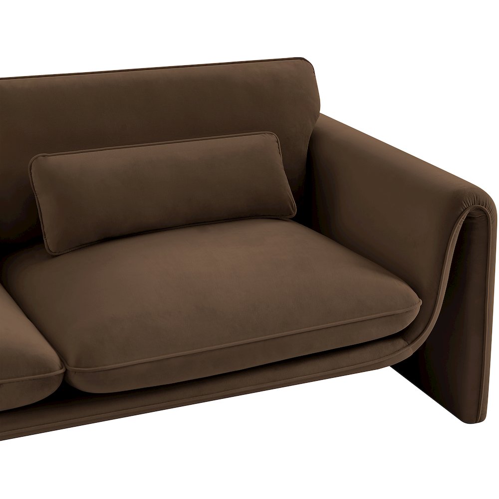 Sloan Brown Velvet Fabric Sofa