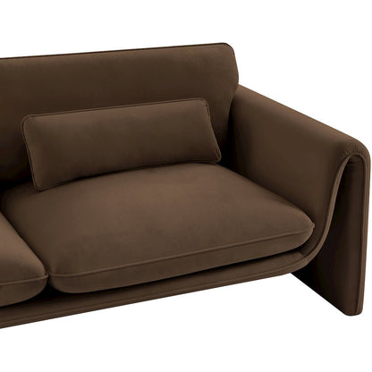 Sloan Brown Velvet Fabric Sofa
