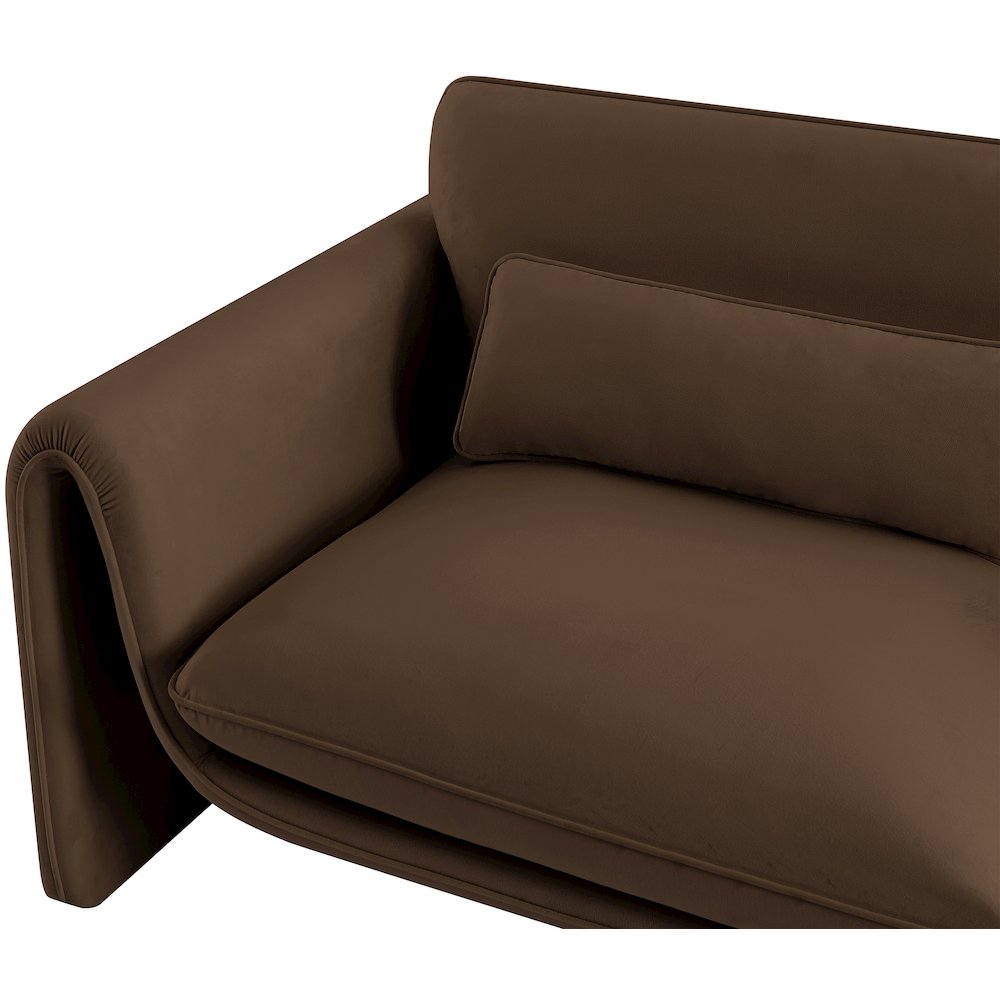 Sloan Brown Velvet Fabric Sofa