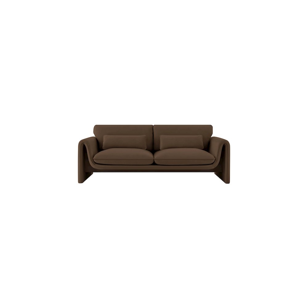 Sloan Brown Velvet Fabric Sofa