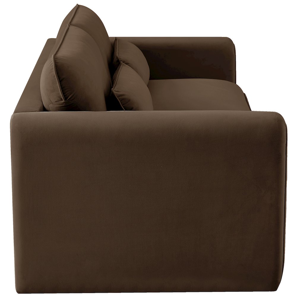 Sloan Brown Velvet Fabric Sofa