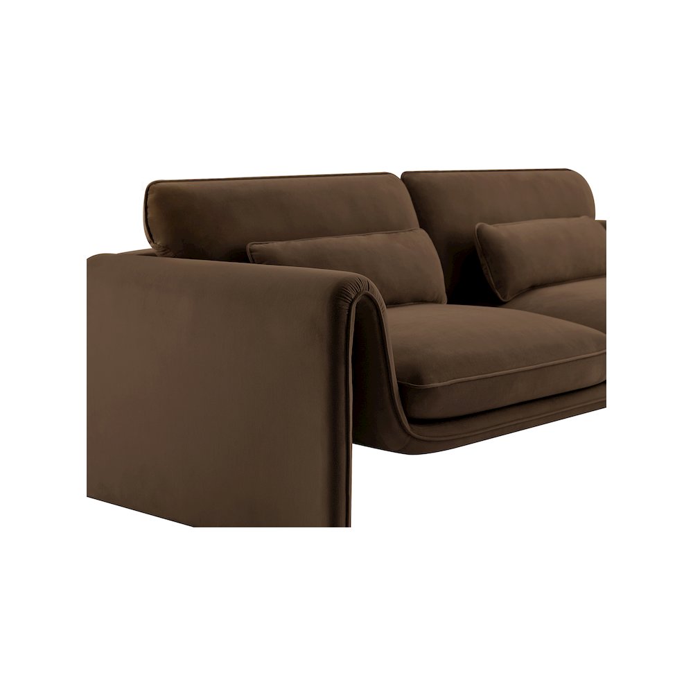 Sloan Brown Velvet Fabric Sofa
