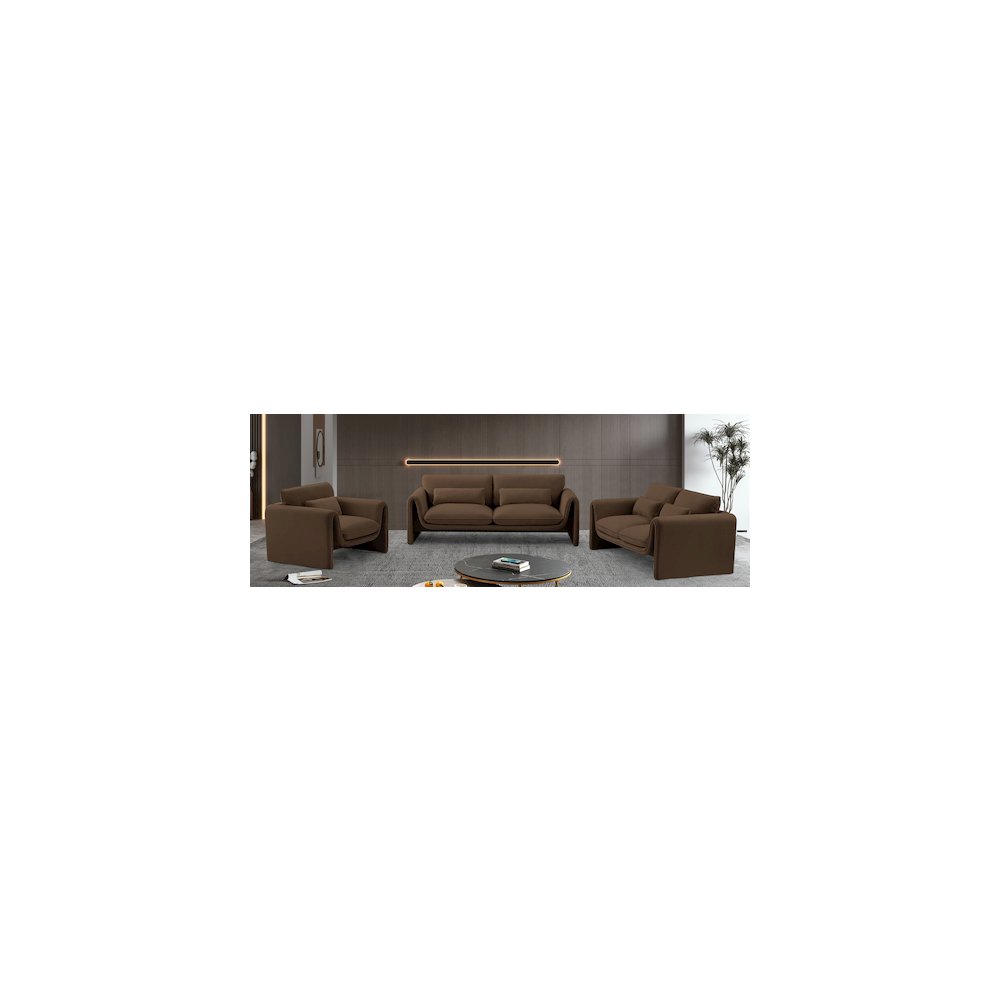 Sloan Brown Velvet Fabric Sofa