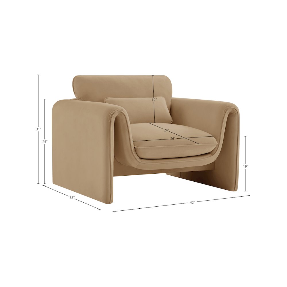Sloan Camel Velvet Fabric Chair