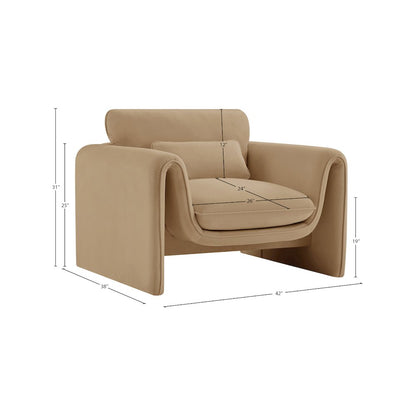 Sloan Camel Velvet Fabric Chair