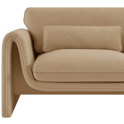 Sloan Camel Velvet Fabric Chair
