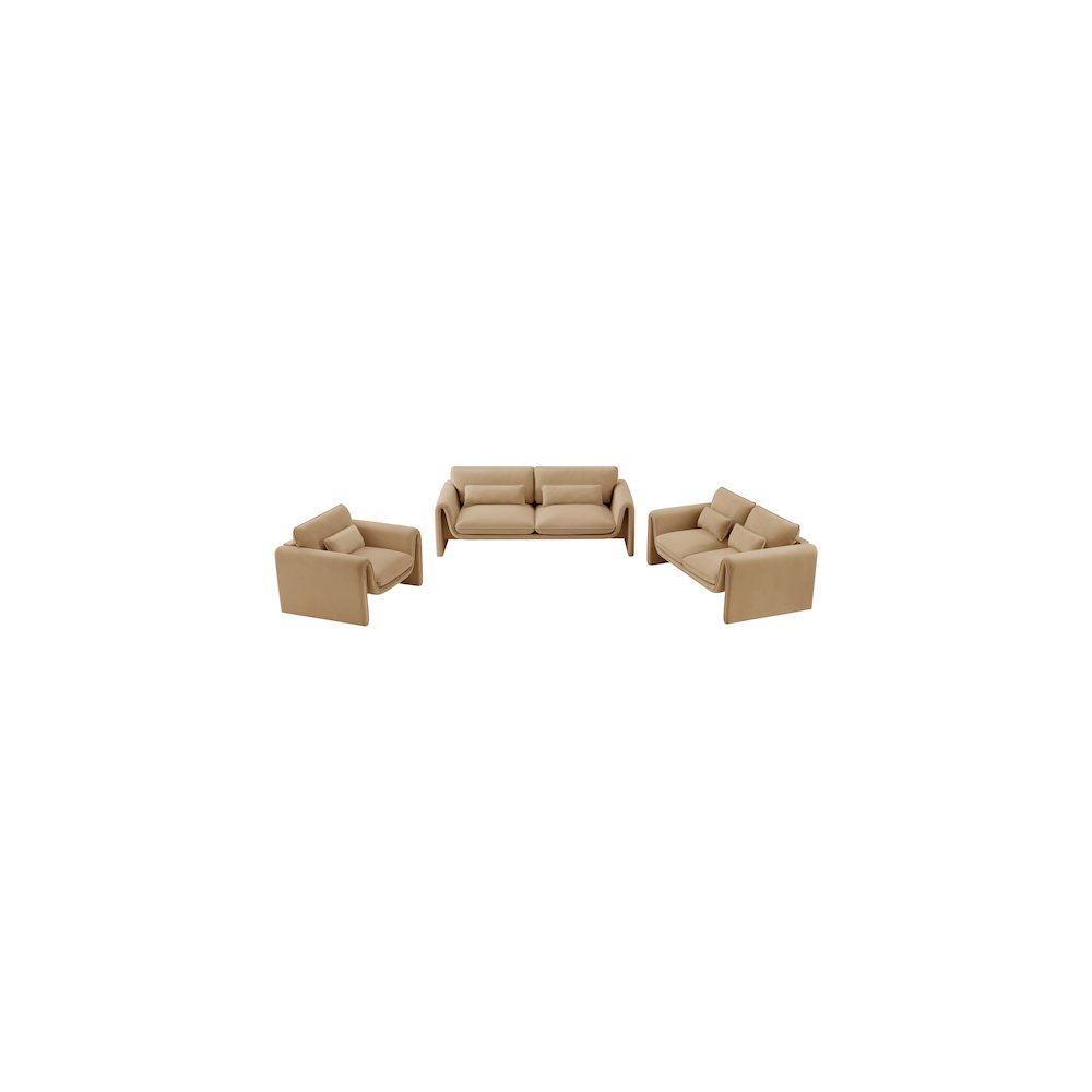 Sloan Camel Velvet Fabric Chair
