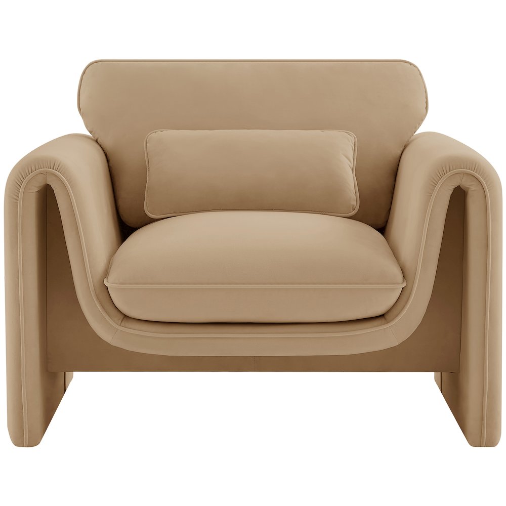 Sloan Camel Velvet Fabric Chair