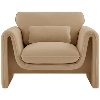 Sloan Camel Velvet Fabric Chair