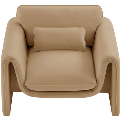 Sloan Camel Velvet Fabric Chair