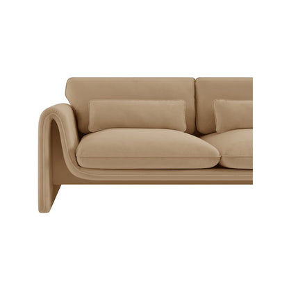 Sloan Camel Velvet Fabric Loveseat