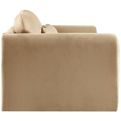 Sloan Camel Velvet Fabric Loveseat