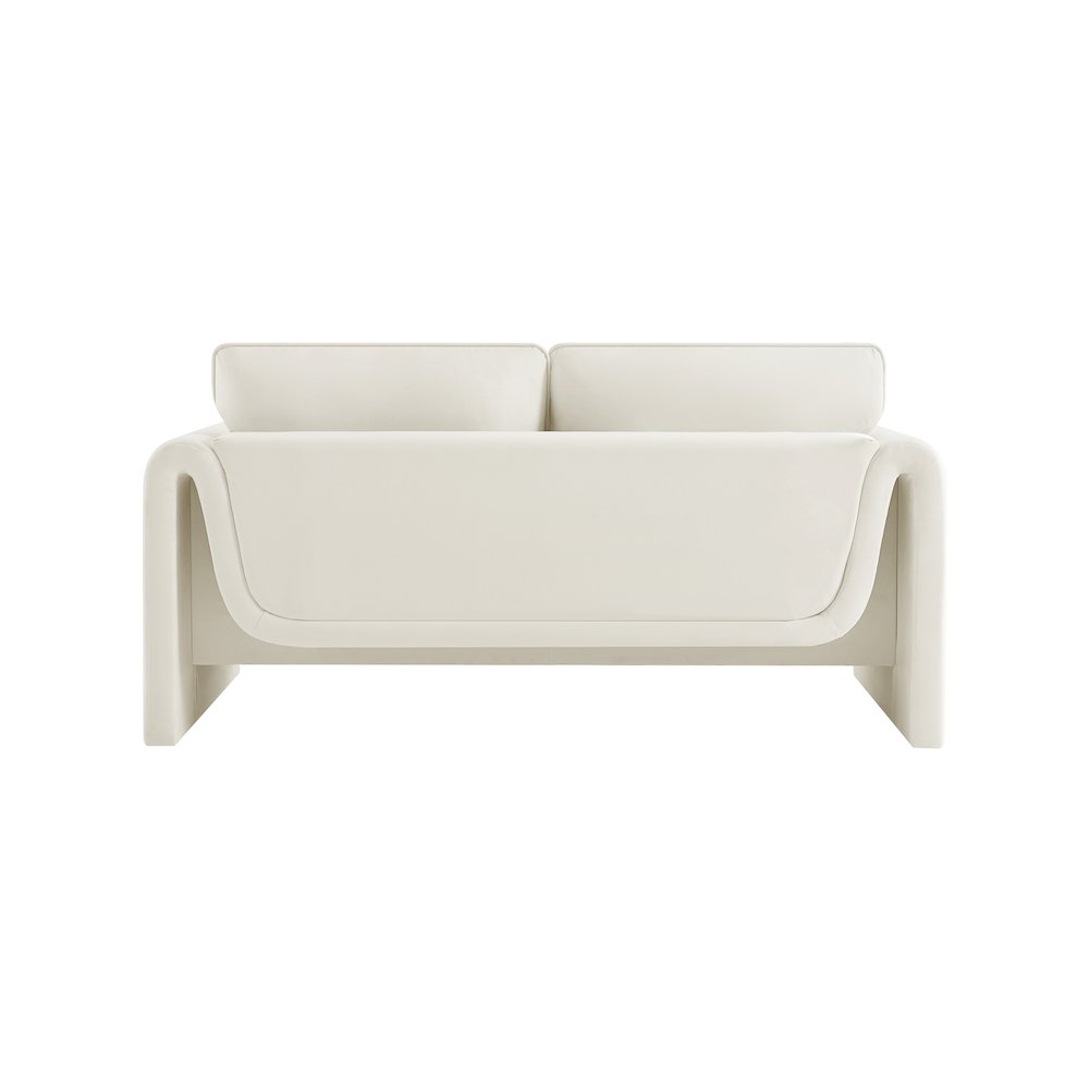 Sloan Cream Velvet Fabric Loveseat
