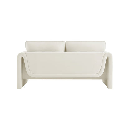 Sloan Cream Velvet Fabric Loveseat