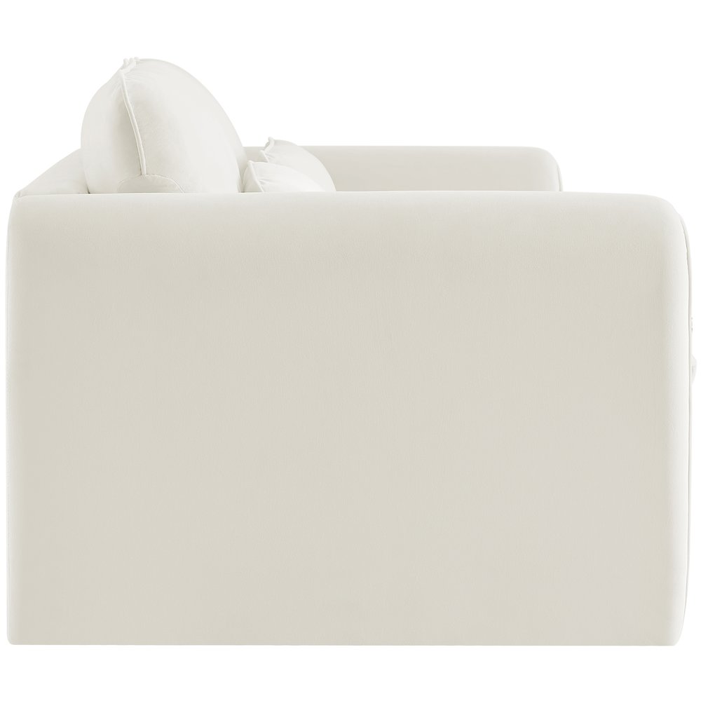 Sloan Cream Velvet Fabric Loveseat