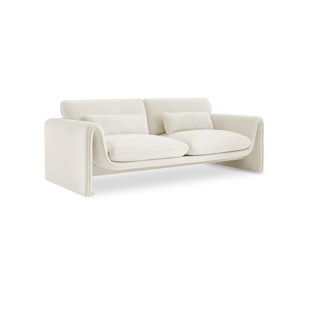 Sloan Cream Velvet Fabric Sofa