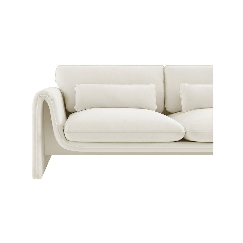 Sloan Cream Velvet Fabric Sofa