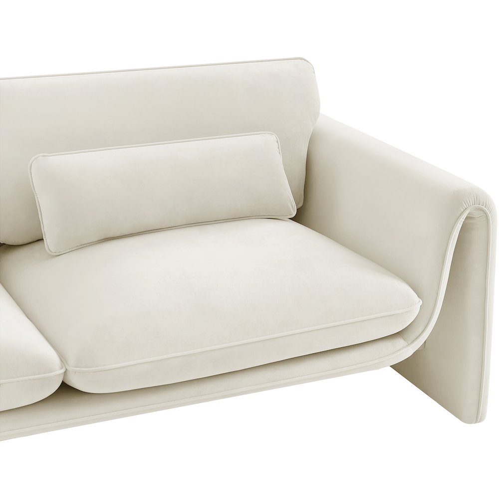 Sloan Cream Velvet Fabric Sofa